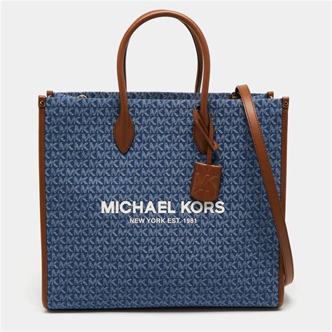 michael kors signature tote blue|michael kors mirella large tote.